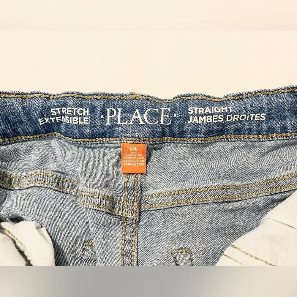 The Children’s Place adjustable waist boys jeans straight leg size 14. Lot of 2.